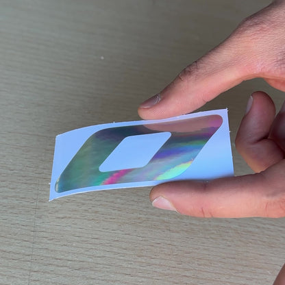 MUESTRA SCOTT PLATEADO IRIDISCENTE HOLOGRAFICO